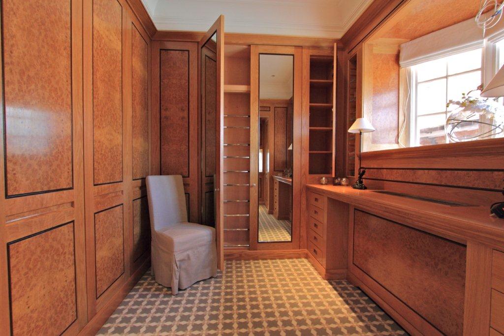 Dressing rooms with fitted wardrobes and make-up desk