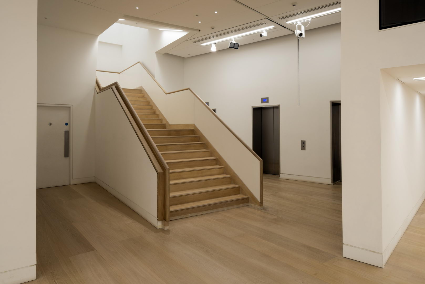 a staircase that had the capacity to hold up to 300 people at the same time- large solid quarter sawn English Oak floor planks-