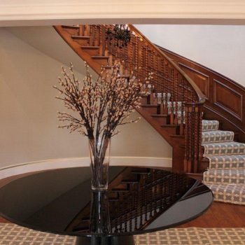 Classical entrance hall-curved and shaped wall- sawn timber floo